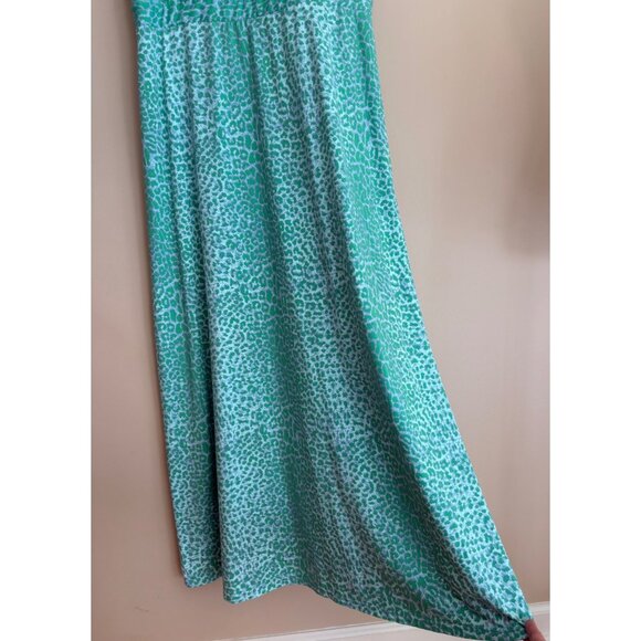 J.McLaughlin Catalina Cloth Carla Maxi Dress Blue Green Leopard Print Size XL - Picture 5 of 12